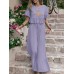 Embroidery Drawstring Waist Ruffle Wide Leg Two Pieces Suit Embroidery Drawstring Waist Ruffle Wide Leg Two Pieces Suit