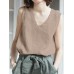 Cotton Solid V neck Casual Sleeveless Tank Top Cotton Solid V neck Casual Sleeveless Tank Top
