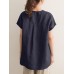 Solid Slit Short Sleeve Crew Neck Casual Loose Blouse Solid Slit Short Sleeve Crew Neck Casual Loose Blouse