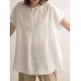 Solid Slit Short Sleeve Crew Neck Casual Loose Blouse Solid Slit Short Sleeve Crew Neck Casual Loose Blouse