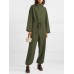 Solid Color Plain Knitted Drawstring Long Sleeve Casual Jumpsuit for Women Solid Color Plain Knitted Drawstring Long Sleeve Casual Jumpsuit for Women