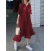 Leisure Solid Ruffle V Neck Midi Casual Dress Leisure Solid Ruffle V Neck Midi Casual Dress