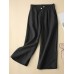 Solid Pocket Zip Front Elastic Waist Straight Leg Pants Solid Pocket Zip Front Elastic Waist Straight Leg Pants