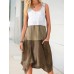 Linen contrast panel dress HF1406-03-03 Linen contrast panel dress HF1406-03-03