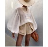 European and American lantern versatile women's shirt HE1609-02-01
