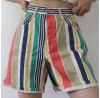 Striped denim shorts with loose rolled edge A-line hot pants HF2903-02-01