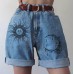 Casual and relaxed printed denim pants HF1605-04-01 Casual and relaxed printed denim pants HF1605-04-01