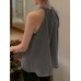 Women Solid Keyhole Back Sleeveless Halter Tank Top Women Solid Keyhole Back Sleeveless Halter Tank Top