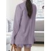 Solid Long Sleeve Button Front Pocket Two Pieces Suit Solid Long Sleeve Button Front Pocket Two Pieces Suit