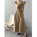 Solid Ruffle Sleeve Pocket Square Collar Wide Leg Jumpsuit Solid Ruffle Sleeve Pocket Square Collar Wide Leg Jumpsuit
