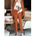 Solid Long Sleeve Lapel Two Pieces Suit For Women Solid Long Sleeve Lapel Two Pieces Suit For Women