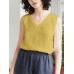 Cotton Solid V neck Casual Sleeveless Tank Top Cotton Solid V neck Casual Sleeveless Tank Top