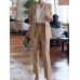Solid Long Sleeve Lapel Two Pieces Suit For Women Solid Long Sleeve Lapel Two Pieces Suit For Women