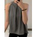 Women Solid Keyhole Back Sleeveless Halter Tank Top Women Solid Keyhole Back Sleeveless Halter Tank Top