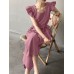 Solid Ruffle Sleeve Pocket Square Collar Wide Leg Jumpsuit Solid Ruffle Sleeve Pocket Square Collar Wide Leg Jumpsuit