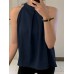 Women Solid Keyhole Back Sleeveless Halter Tank Top Women Solid Keyhole Back Sleeveless Halter Tank Top
