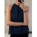 Women Solid Keyhole Back Sleeveless Halter Tank Top Women Solid Keyhole Back Sleeveless Halter Tank Top