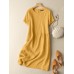 Solid Short Sleeve Crew Neck Casual Dress For Women Solid Short Sleeve Crew Neck Casual Dress For Women