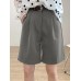 Solid Loose Pocket Wide Leg Casual Women Shorts Solid Loose Pocket Wide Leg Casual Women Shorts