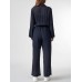 Solid Wrap Button Lapel Pocket Long Sleeve Jumpsuit Solid Wrap Button Lapel Pocket Long Sleeve Jumpsuit