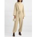 Solid Color Plain Knitted Drawstring Long Sleeve Casual Jumpsuit for Women Solid Color Plain Knitted Drawstring Long Sleeve Casual Jumpsuit for Women