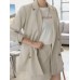 Solid Long Sleeve Button Front Pocket Two Pieces Suit Solid Long Sleeve Button Front Pocket Two Pieces Suit