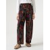 Vintage Print Dual Pocket Elastic Waist Pants For Women Vintage Print Dual Pocket Elastic Waist Pants For Women