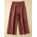 Solid Pocket Zip Front Elastic Waist Straight Leg Pants Solid Pocket Zip Front Elastic Waist Straight Leg Pants
