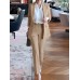Solid Long Sleeve Lapel Two Pieces Suit For Women Solid Long Sleeve Lapel Two Pieces Suit For Women