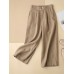 Solid Pocket Zip Front Elastic Waist Straight Leg Pants Solid Pocket Zip Front Elastic Waist Straight Leg Pants