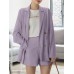 Solid Long Sleeve Button Front Pocket Two Pieces Suit Solid Long Sleeve Button Front Pocket Two Pieces Suit