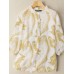Wave Pattern Button Stand Collar Casual Blouse Wave Pattern Button Stand Collar Casual Blouse