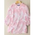 Wave Pattern Button Stand Collar Casual Blouse Wave Pattern Button Stand Collar Casual Blouse