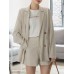 Solid Long Sleeve Button Front Pocket Two Pieces Suit Solid Long Sleeve Button Front Pocket Two Pieces Suit