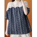 Stripe Lace Patchwork Half Sleeve Round Neck Blouse Stripe Lace Patchwork Half Sleeve Round Neck Blouse