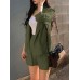 Solid 3 4 Sleeve Lapel Elastic Waist Two Pieces Suit Solid 3 4 Sleeve Lapel Elastic Waist Two Pieces Suit