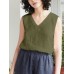 Cotton Solid V neck Casual Sleeveless Tank Top Cotton Solid V neck Casual Sleeveless Tank Top