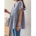 Stripe Print Notch Neck Short Sleeve Loose Blouse Stripe Print Notch Neck Short Sleeve Loose Blouse