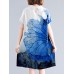 Leaves Print Peter Pan Collar Pocket Keyhole Back Dress Leaves Print Peter Pan Collar Pocket Keyhole Back Dress