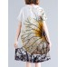 Leaves Print Peter Pan Collar Pocket Keyhole Back Dress Leaves Print Peter Pan Collar Pocket Keyhole Back Dress