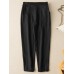 Solid Pocket Elastic Waist Casual Harem Pants For Women Solid Pocket Elastic Waist Casual Harem Pants For Women