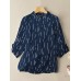 Stripe Button Stand Collar Casual Blouse Stripe Button Stand Collar Casual Blouse