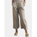 Solid Color Wide legged Elastic Waist Cotton Pants Solid Color Wide legged Elastic Waist Cotton Pants