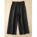 Solid Pocket Zip Front Elastic Waist Straight Leg Pants Solid Pocket Zip Front Elastic Waist Straight Leg Pants