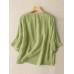Solid Crew Neck Casual Women 3 4 Sleeve Blouse Solid Crew Neck Casual Women 3 4 Sleeve Blouse