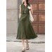 Solid Sleeveless Pocket Crew Neck Casual Dress Solid Sleeveless Pocket Crew Neck Casual Dress