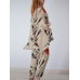 Plant Print Irregular Hem Casual Suit Plant Print Irregular Hem Casual Suit