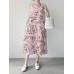 Flower Print Sleeveless Round Neck Print Dress Flower Print Sleeveless Round Neck Print Dress