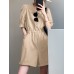 Solid Button Pocket Elastic Waist Lapel Short Sleeve Casual Romper Solid Button Pocket Elastic Waist Lapel Short Sleeve Casual Romper