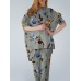 Plant Print Irregular Hem Casual Suit Plant Print Irregular Hem Casual Suit